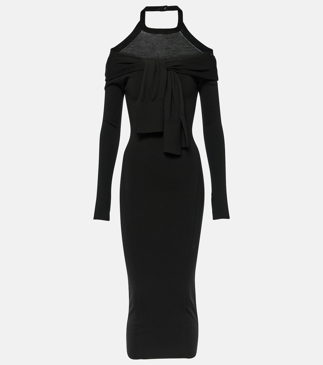 

Платье-миди La robe Doble из шерстяной смеси Jacquemus, черный