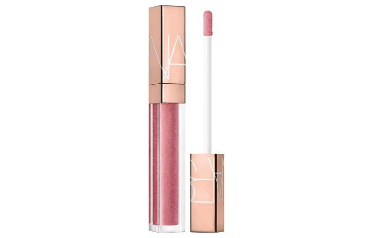 NARS Маленький розовый золотой блеск для губ, мерцающий золотой тюбик, #285 UNBROKEN Red Tea Cameo Brown