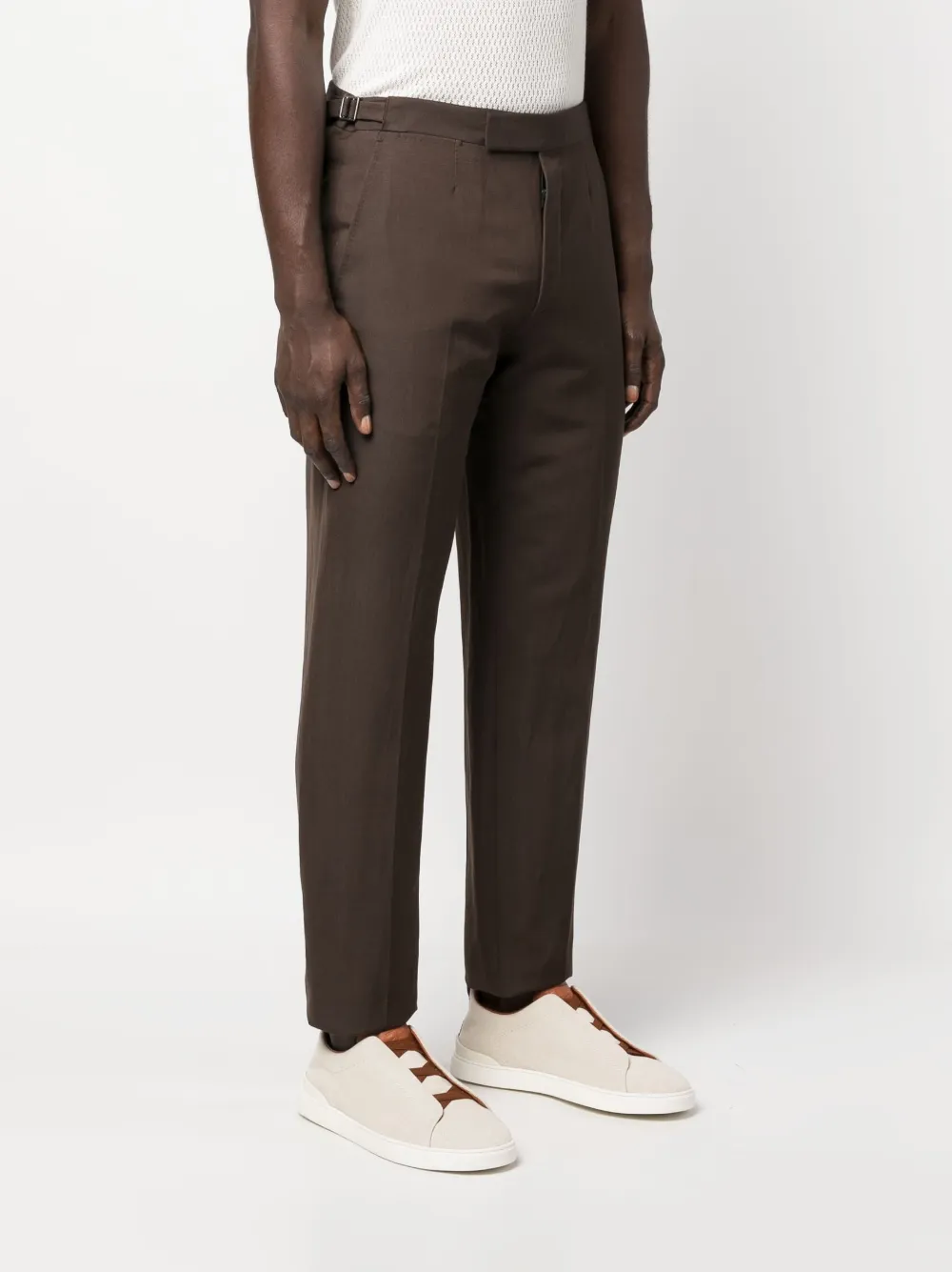 Зауженные брюки средней посадки Zegna, коричневый — фото 3