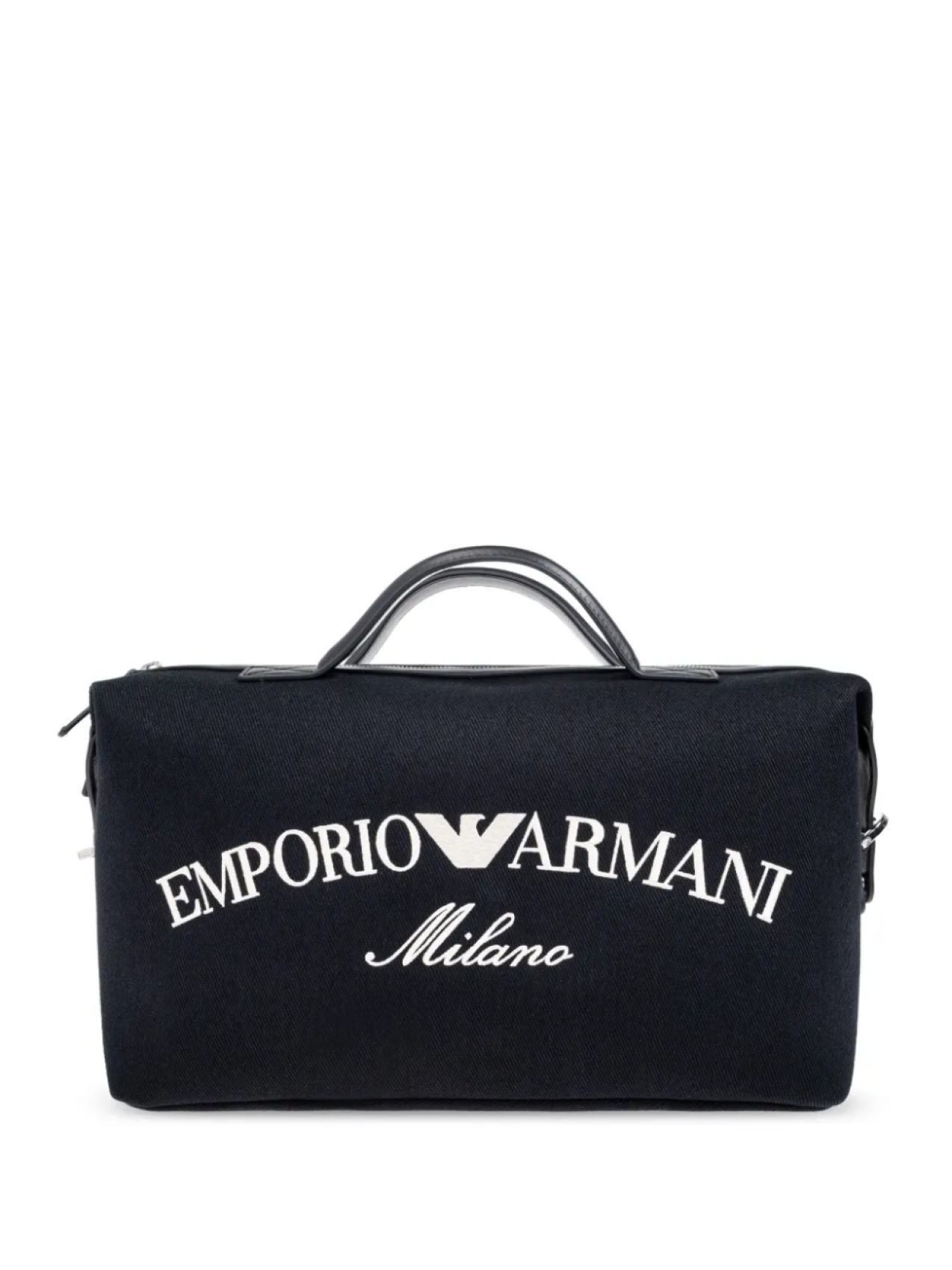 

Сумка-шоппер с вышитым логотипом Emporio Armani, синий