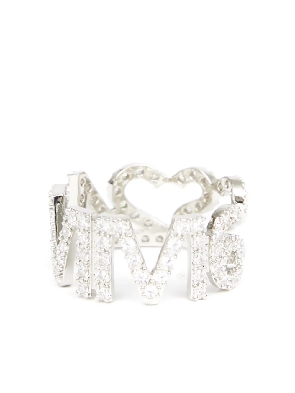 

Кольцо Letter с кристаллами MM6 Maison Margiela, серебяный