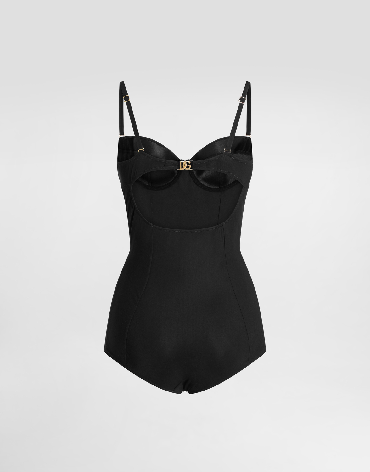 Слитный купальник с балконетной чашкой Dolce & Gabbana, черный — фото 3
