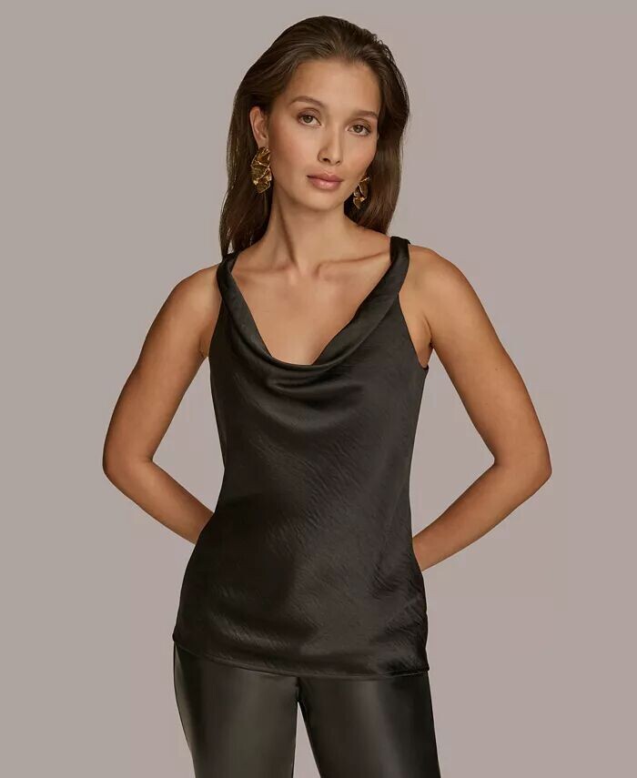 

Женская майка с воротником-хомутиком Donna Karan New York, черный