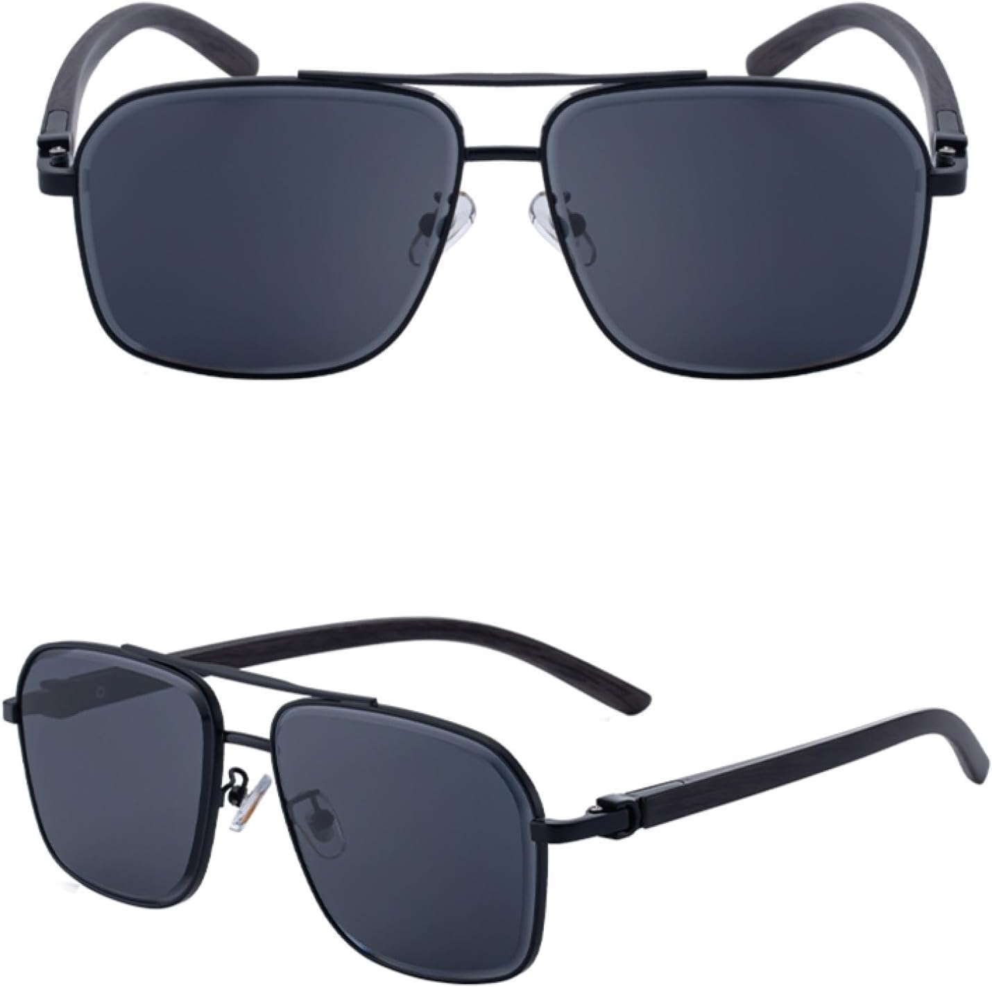 

Мужские солнцезащитные очки в стиле панк большого размера, роскошные ретро-очки с металлической оправой, двойной дужкой, в стиле стимпанк, защита от УФ-излучения UV400 TVTBBVV, C1blackgray