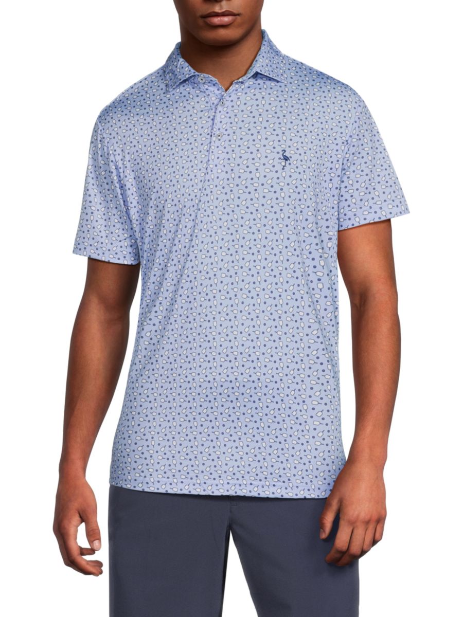 

Рубашка-поло с геометрическим принтом TailorByrd, синий