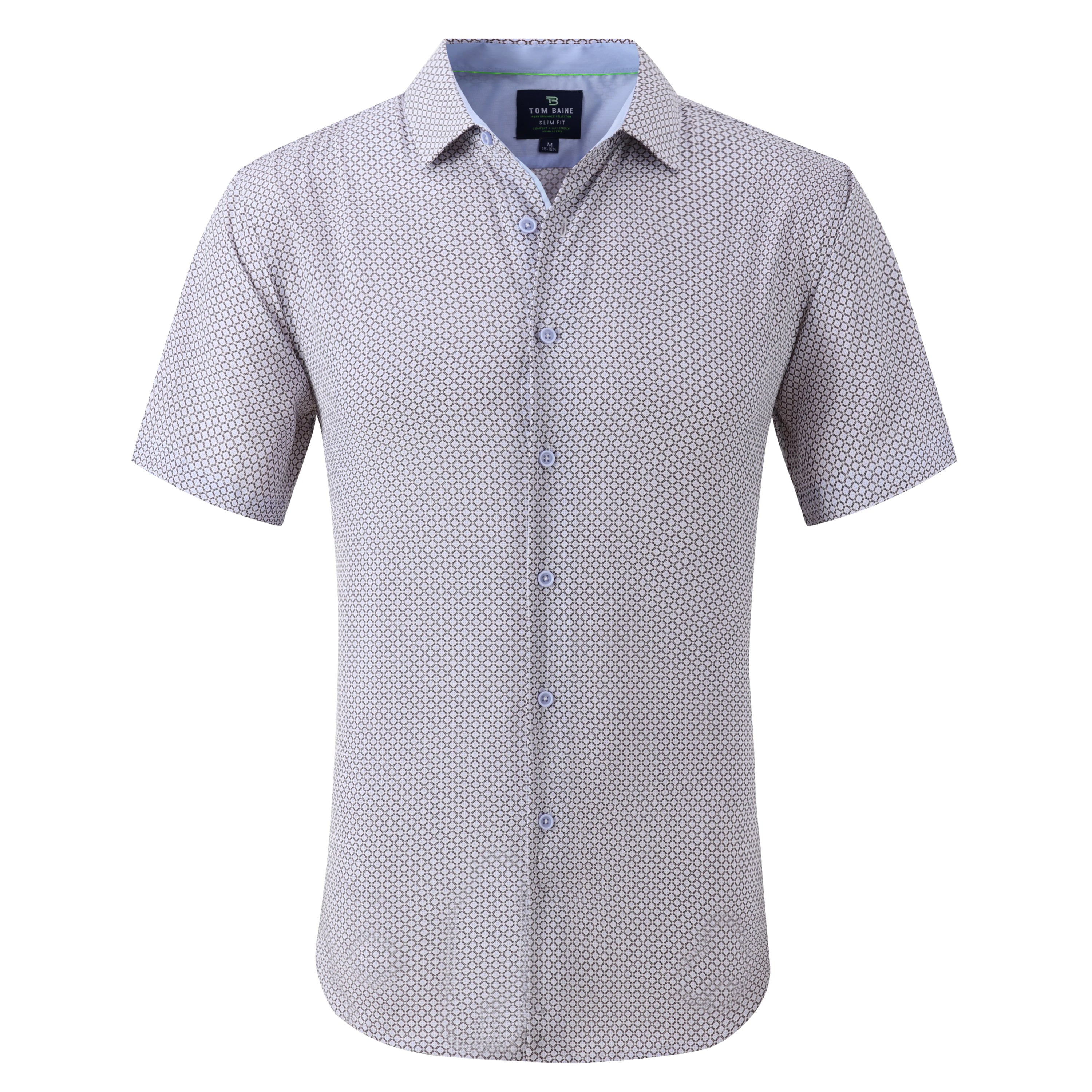 

Tom Baine Slim Fit Performance Мужская рубашка с коротким рукавом, белый