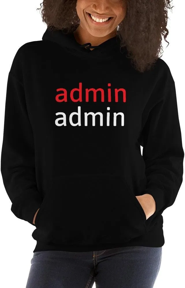 admin admin - Толстовка с капюшоном (белый текст) — фото 3