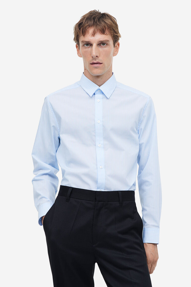 

Рубашка regular fit, которую легко гладить H&M, синий