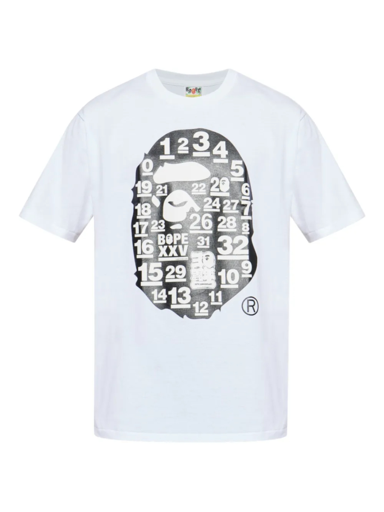 

A BATHING APE 32nd Anniv. Big Ape Head Футболка, белый