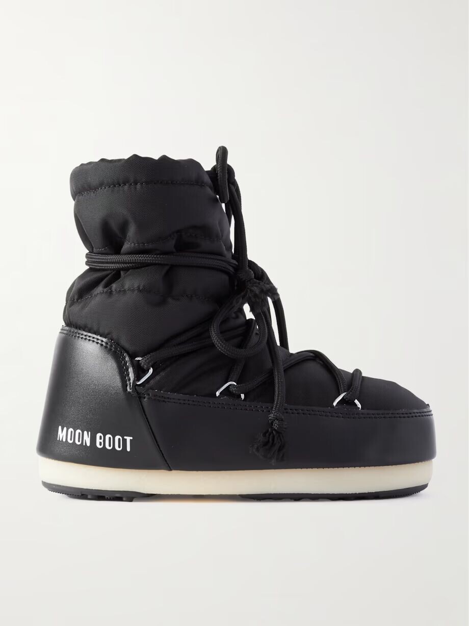 Зимние ботинки Moon Boot Icon Light Low из искусственной кожи, черный