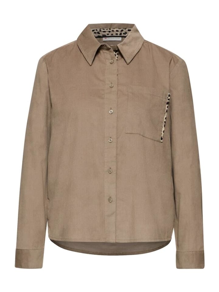 

Блузка с длинными рукавами из струящегося бежевого цвета Street One