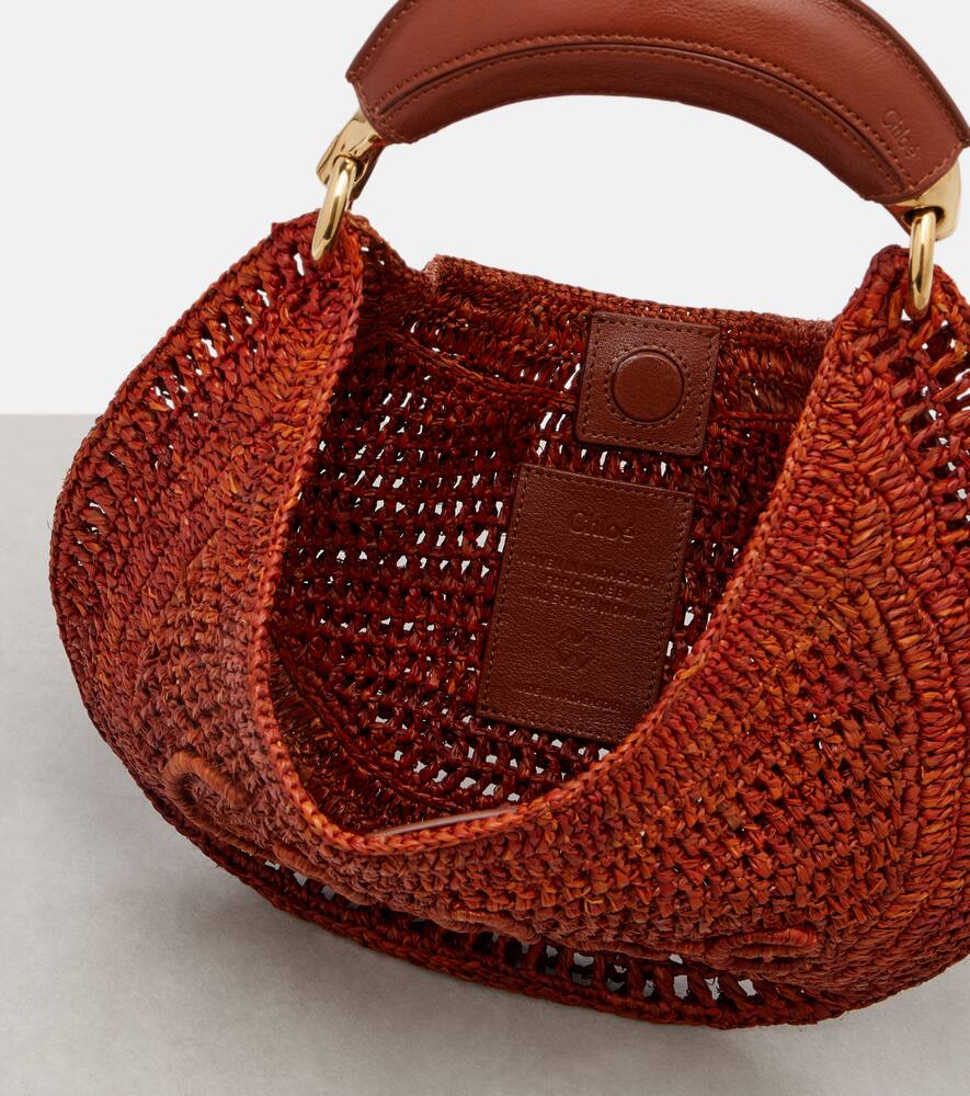 Летняя женская сумка через плечо из рафии Small Banana Chloé, Clay Brown — фото 3