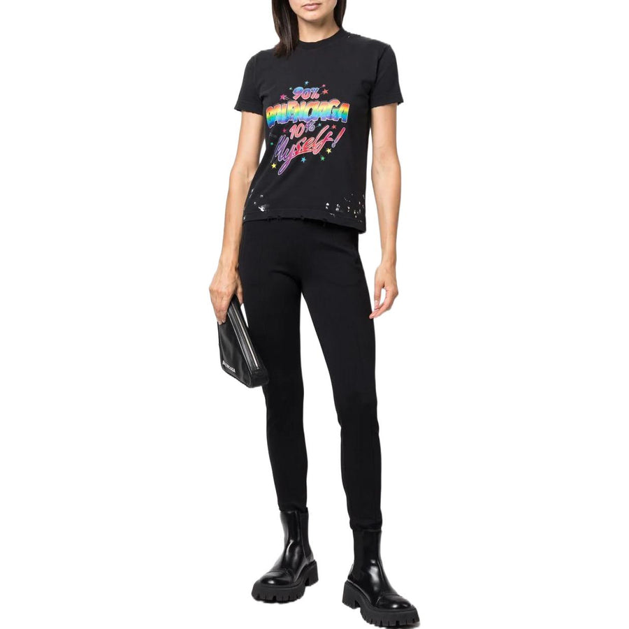 Футболка Balenciaga Small-Fit Distressed Graphic Jersey T-Shirt 'Washed Black', черный — фото 2