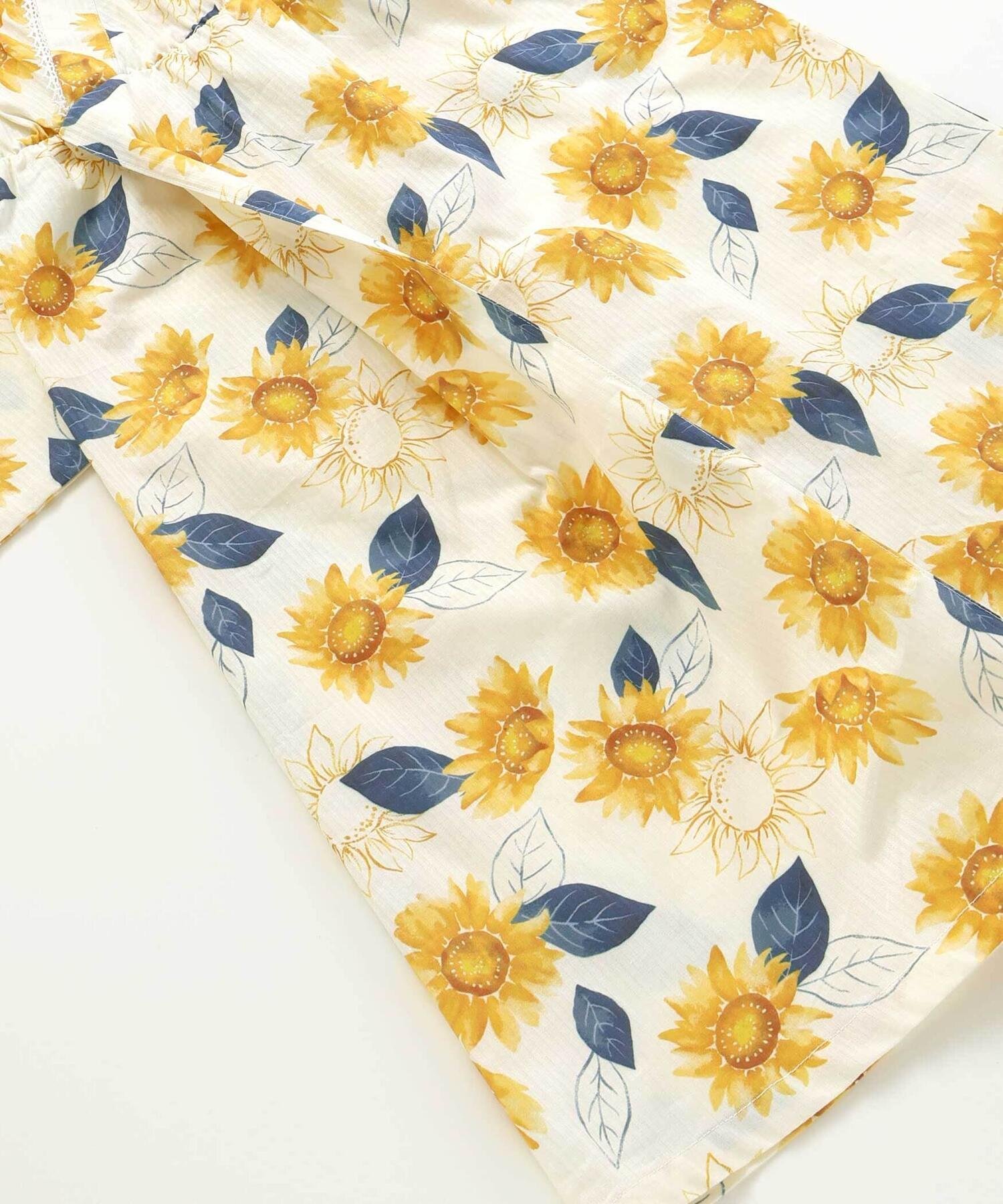 Комплект из трех предметов: юката и два пояса оби (90-140 см) SLAP SLIP, Yellow (Sunflower) — фото 4