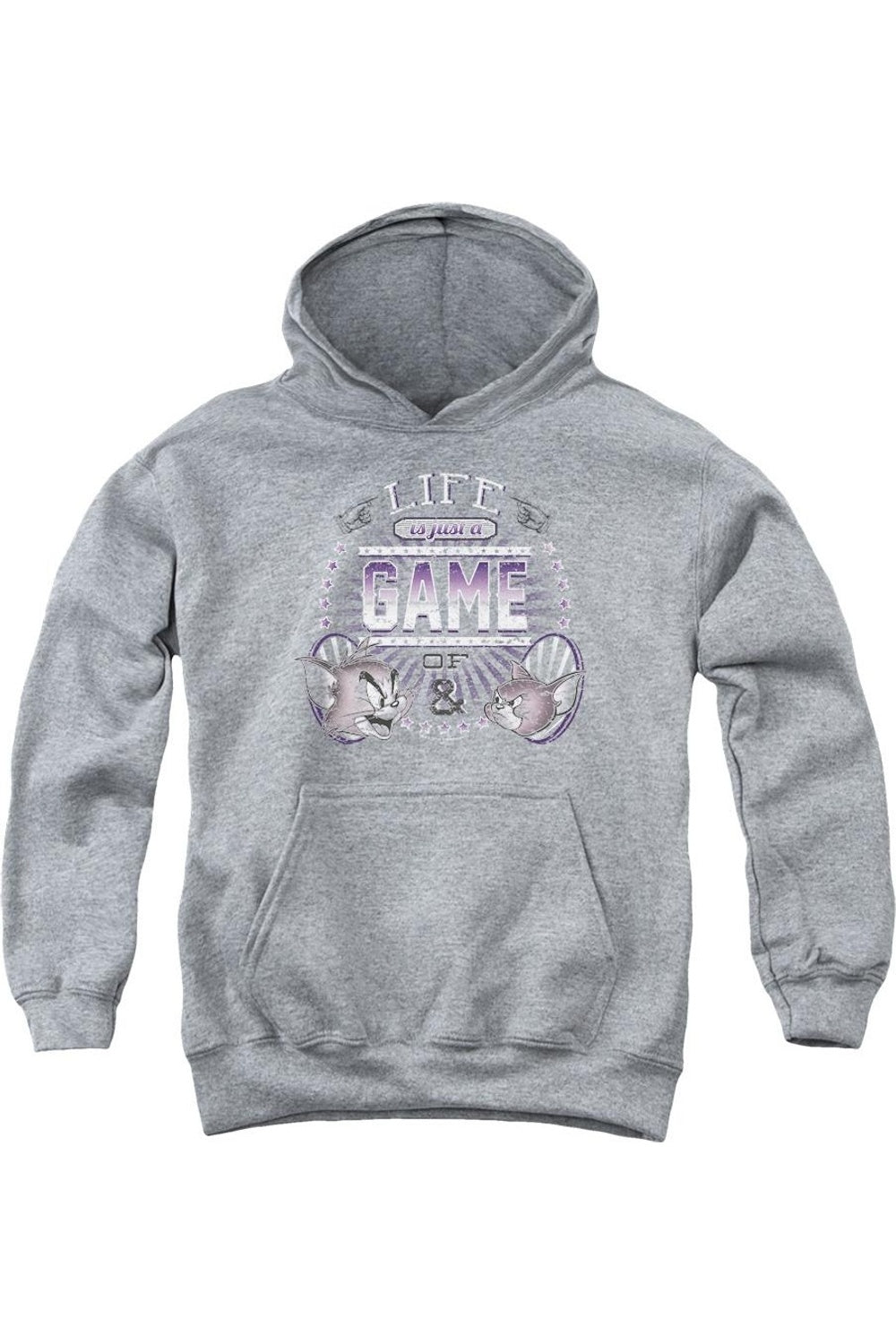 

Толстовка с капюшоном Tom And Jerry "Жизнь - игра" для молодежи Gildan, Athletic Heather