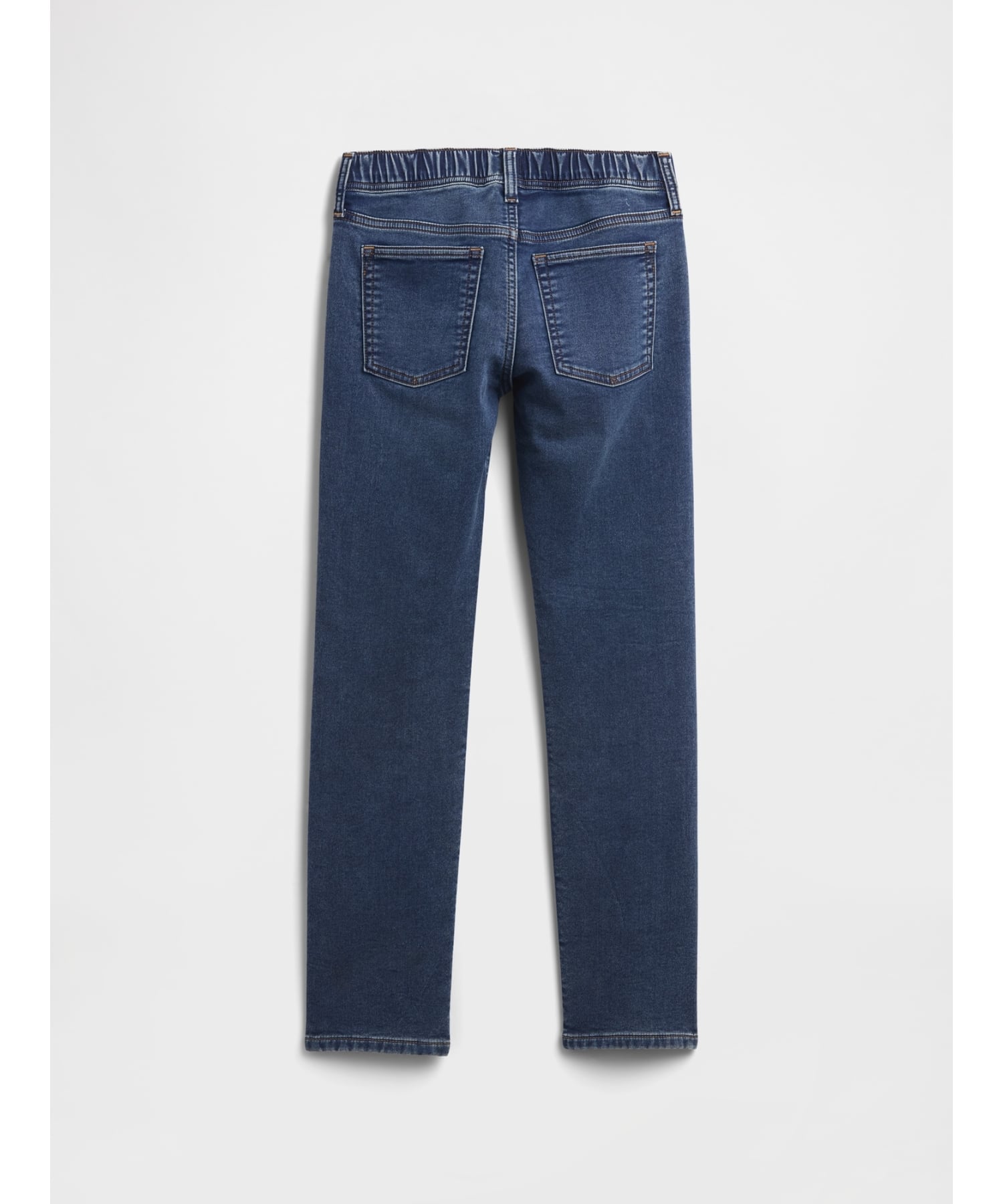 (K) Узкие спортивные штаны-джинсы на резинке (детские) GAP, DARK_WASH — фото 2