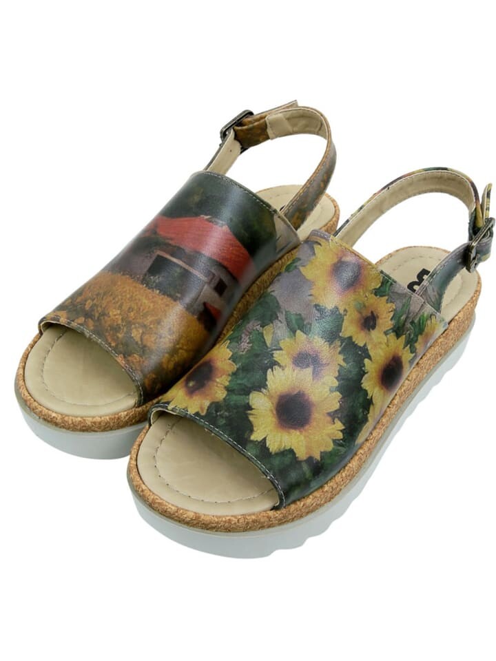 Сандалии на плоской подошве Dogo Gigi Sandalen - Sunflowers 41, бежевый — фото 2