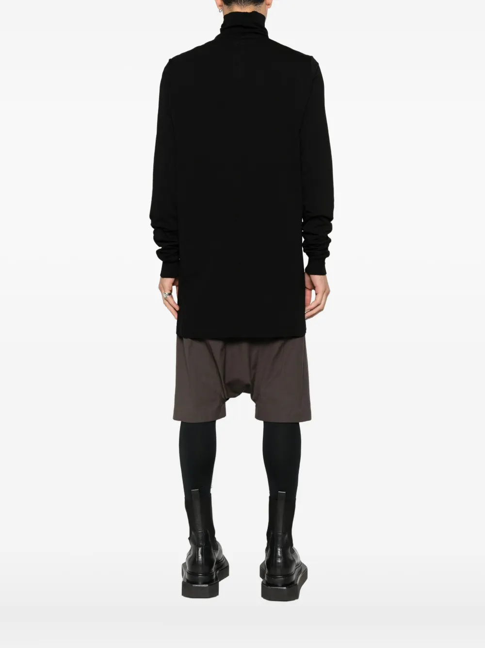 Хлопковая футболка с длинным рукавом Rick Owens, черный — фото 4