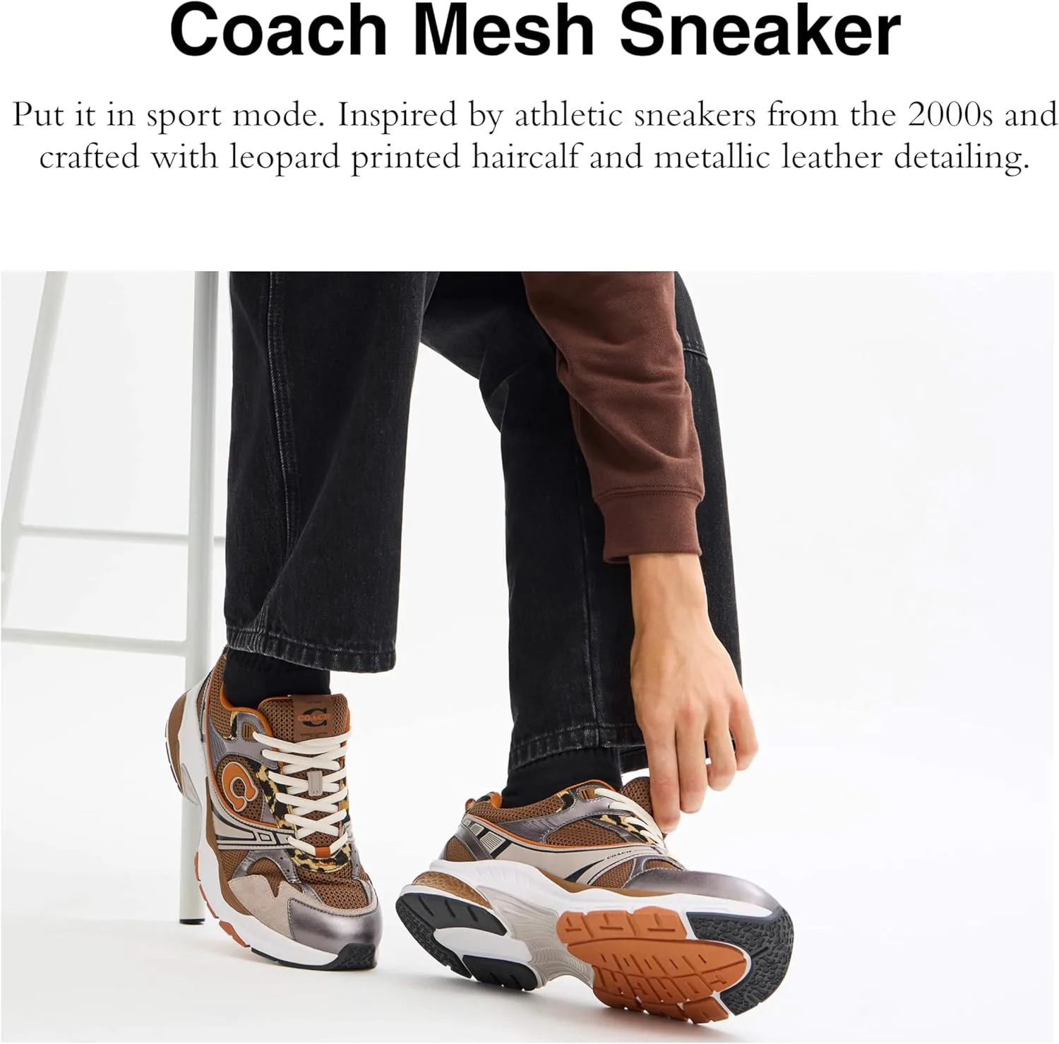 Мужские кроссовки Coach из сетки, мультиколор — фото 3