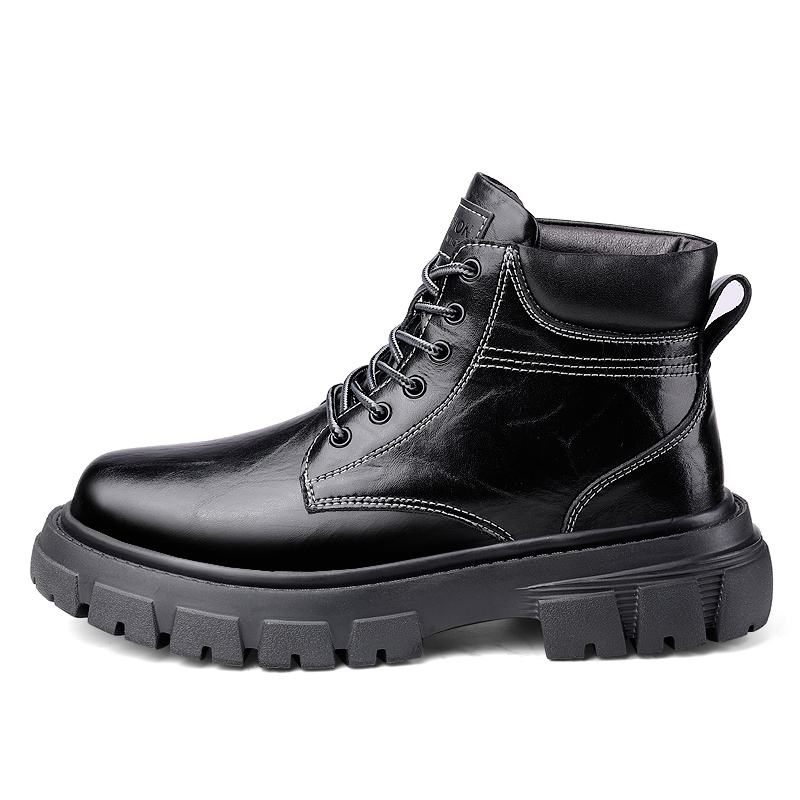 

XIMO BULL Короткие мартинсы мужские черные с подкладкой из флиса, цвет Black Fleece-Lined