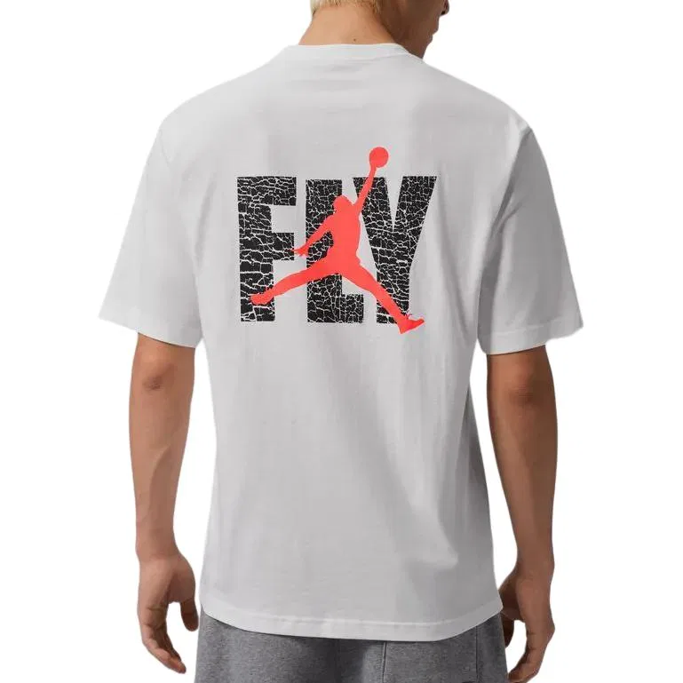 Футболка хлопковая белая Jordan Crew Neck — фото 4