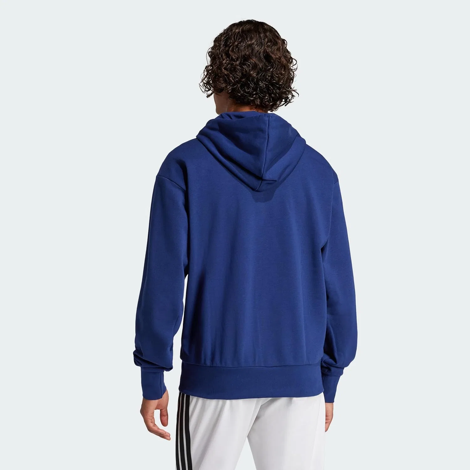 Толстовка Adidas Essentials Big Logo French Terry с капюшоном, темно-синий/белый — фото 4
