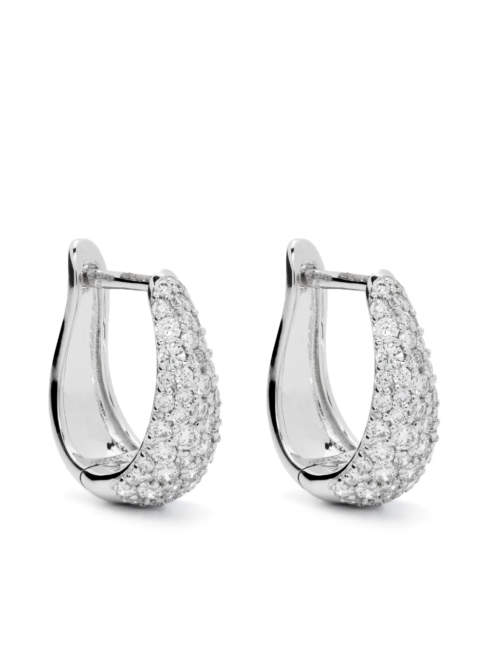 

Серьги-кольца DRD Tapered из белого золота с бриллиантами Dana Rebecca Designs, серебяный