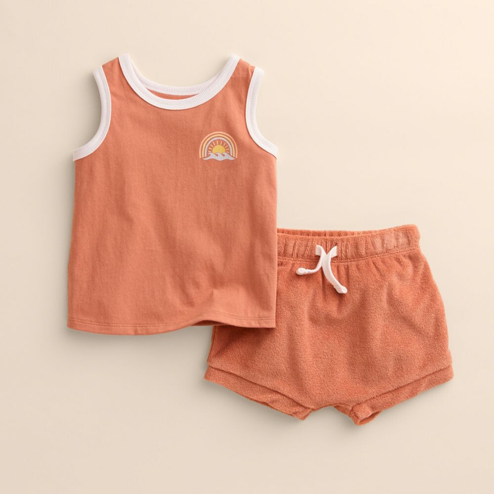 

Комплект из майки и шорт Baby Little Co. от Lauren Conrad Little Co. by Lauren Conrad, цвет Rainbow Wave