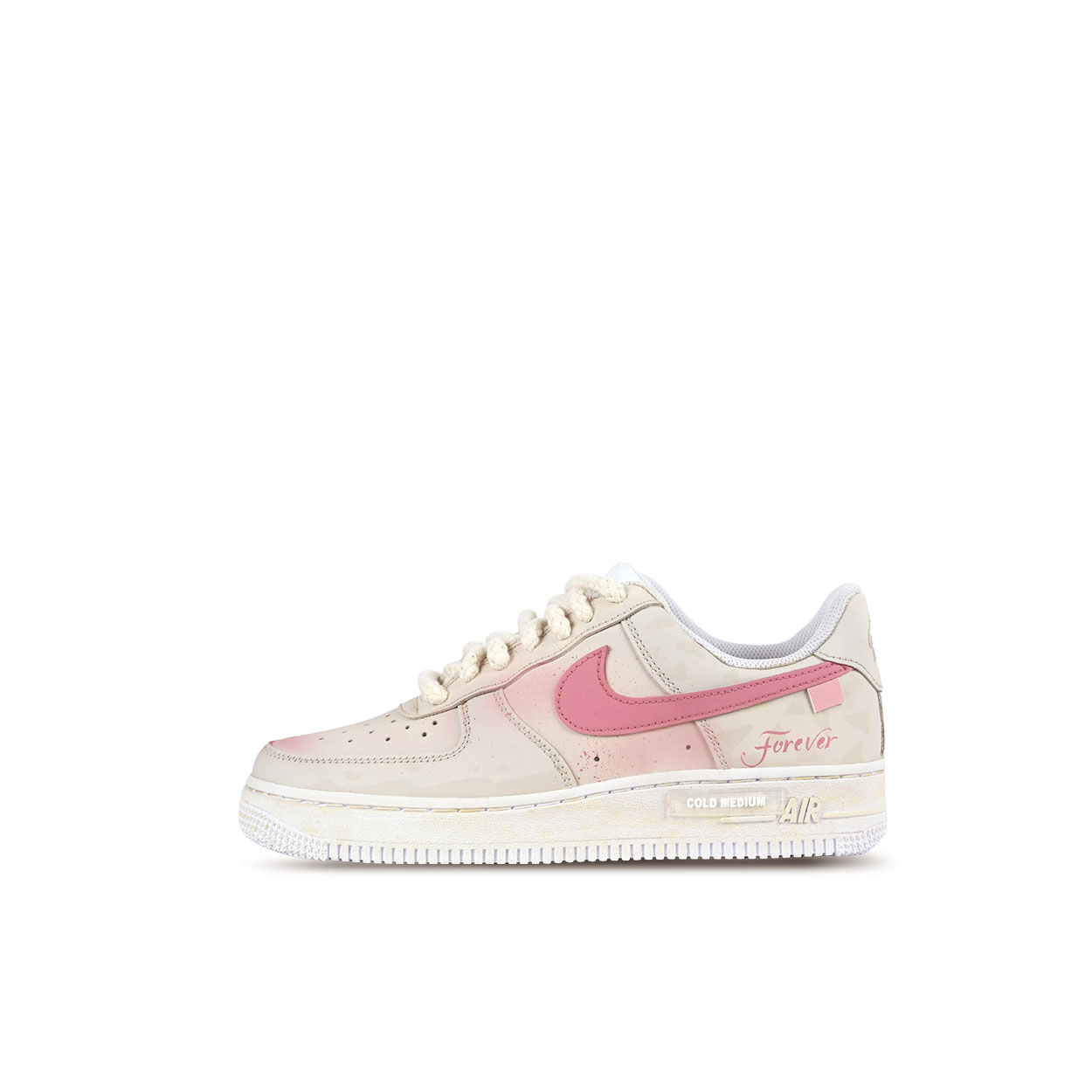 

Кроссовки Nike Air Force 1 Skateboarding Shoes Women's Low-top Pink, цвет Off White