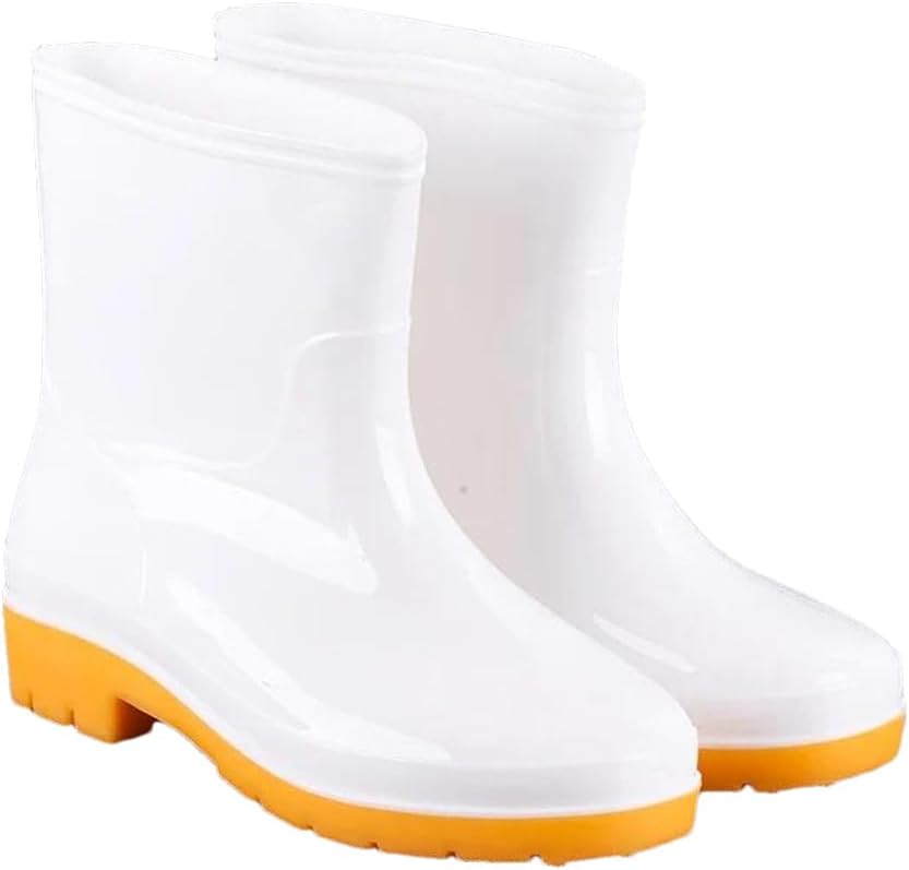 

Дождевые сапоги Wjnvfioo для мужчин и женщин, водонепроницаемые ботинки для улицы и рыбалки, белый