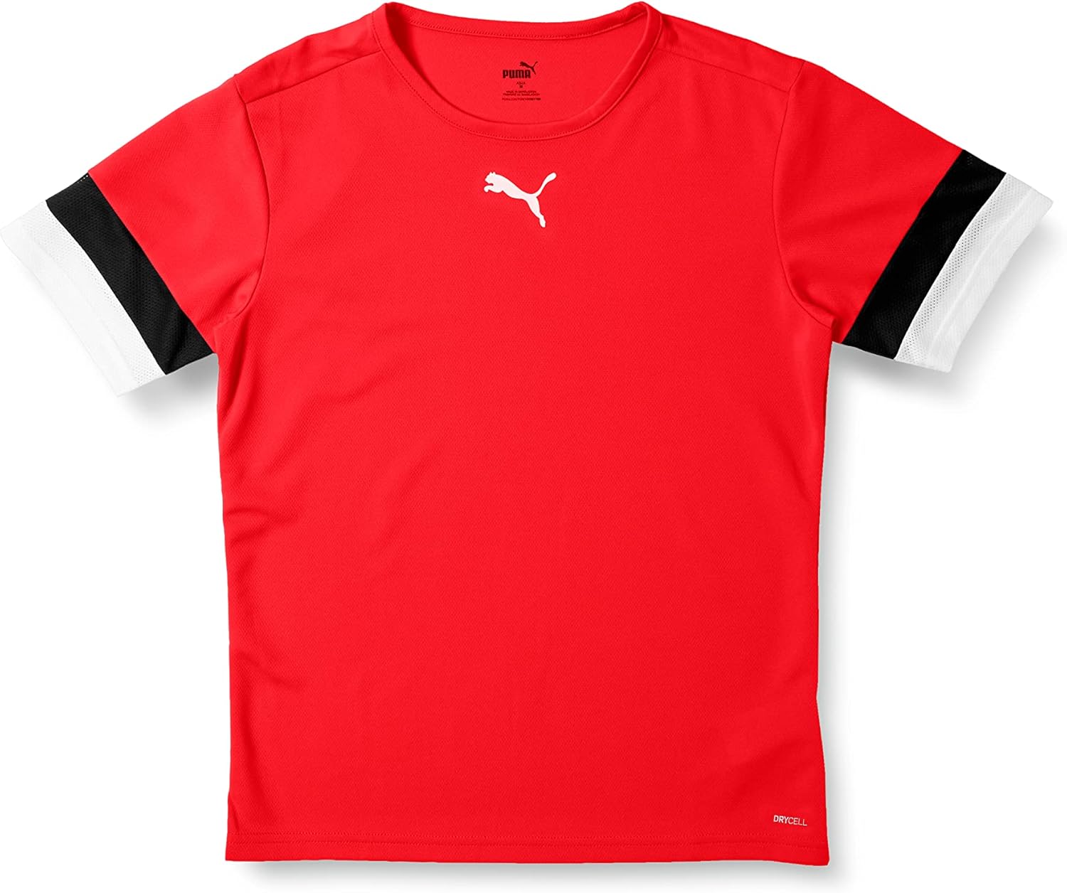 

Футболка мужская PUMA 705141 для футбольных матчей, впитывающая влагу, быстросохнущая, с коротким рукавом, белый/черный/красный