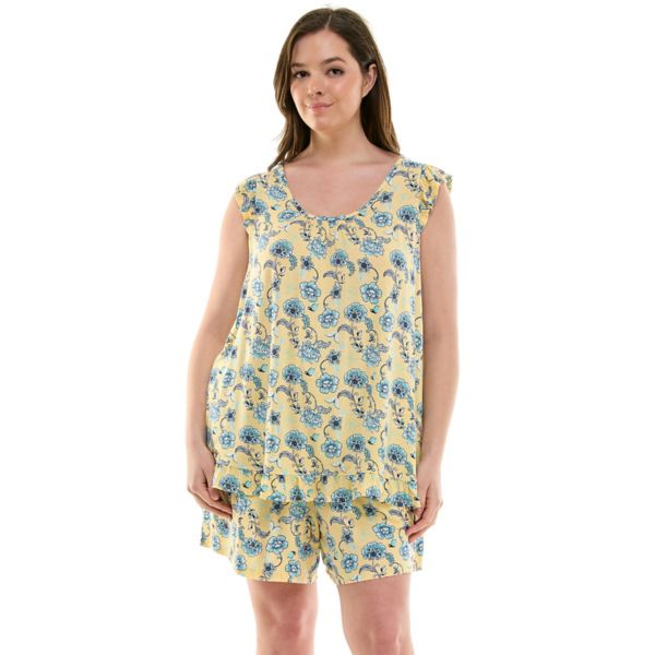

Пижамный комплект Plus size: топ без рукавов и шорты Croft & Barrow, цвет nadia tonal floral btr