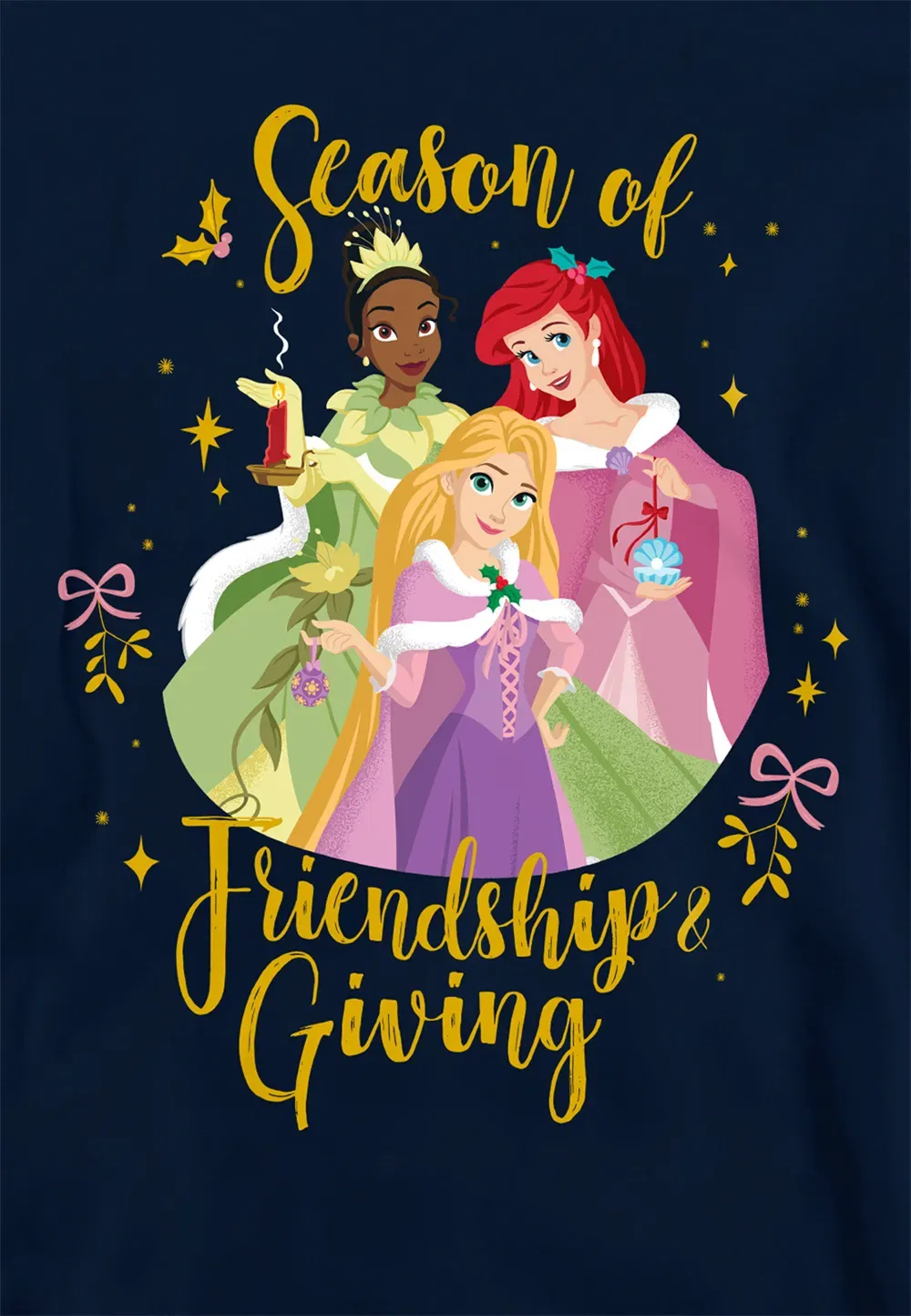 Детская толстовка Disney Princess Ariel, Tiana, темно-синий — фото 2
