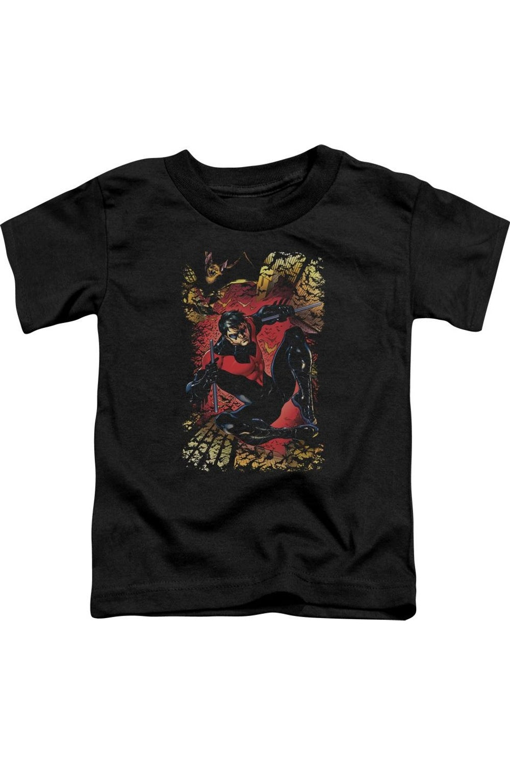 

Футболка для малышей с коротким рукавом "Лига справедливости Америки: Найтвинг" №1 Gildan, черный