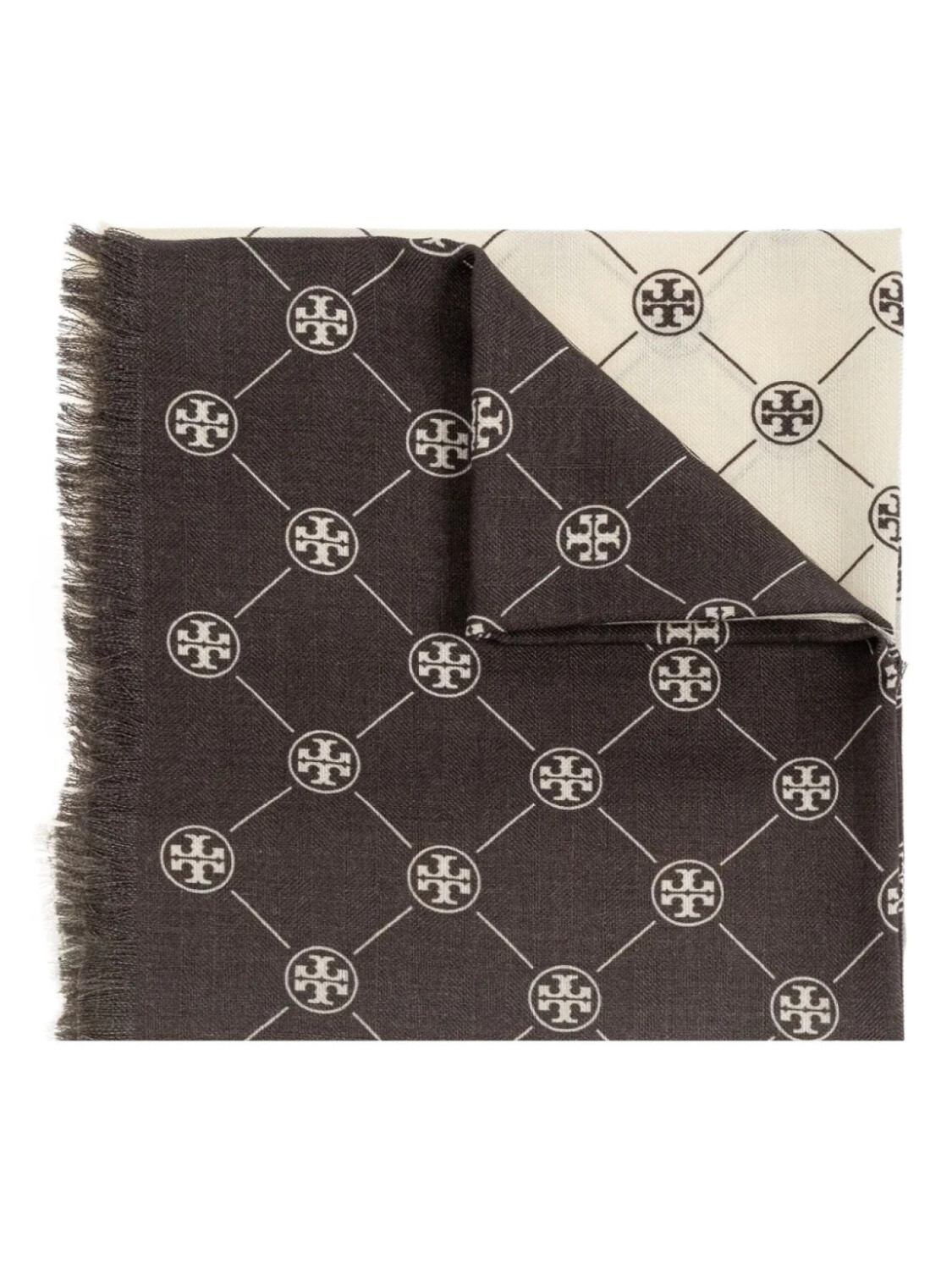 

Шарф Tory Burch T Monogram, серый