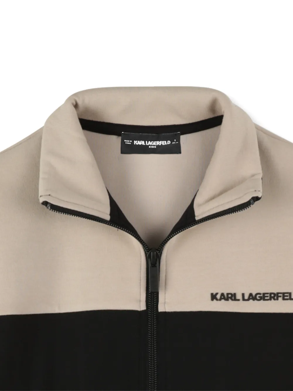 Толстовка в стиле колор-блок на молнии KARL LAGERFELD KIDS, нейтральный — фото 3