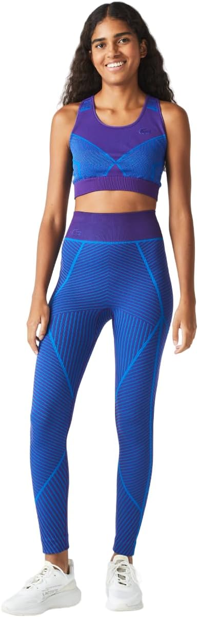

Женские спортивные леггинсы Lacoste с контрастными полосками и бесшовным кроем, Samui/Marina