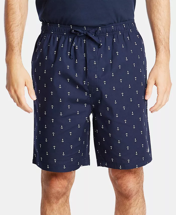 

Мужские пижамные шорты из хлопка с принтом "якорь" Nautica, синий