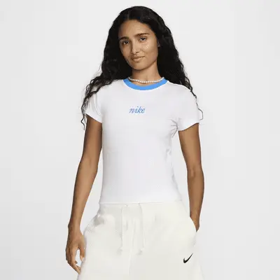 

Футболка Nike Sportswear Chill Knit, цвет White/Light Photo Blue