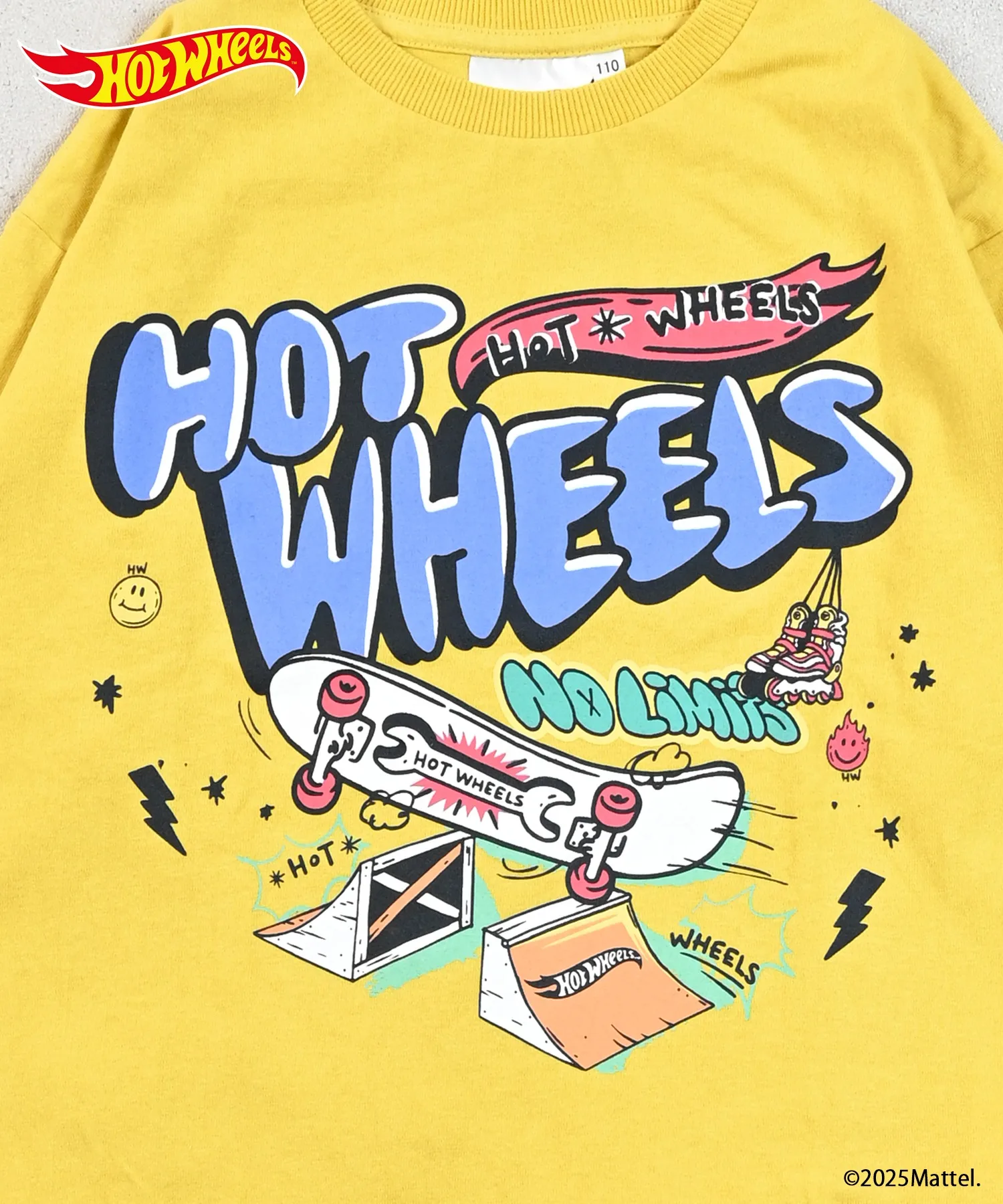 Детская футболка с принтом Hot Wheels MARKEY'S горчичного цвета — фото 4