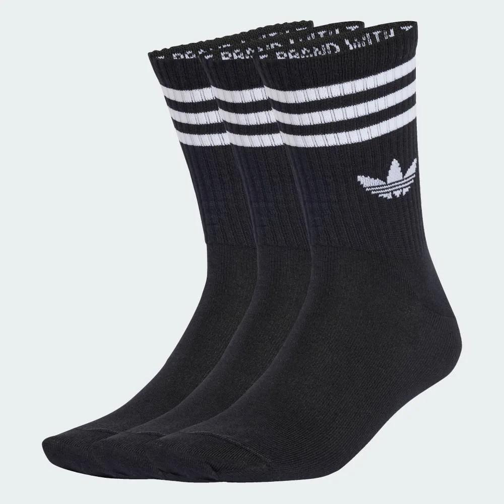 Носки Three Stripes Crew Socks, набор из 3 пар Adidas, black