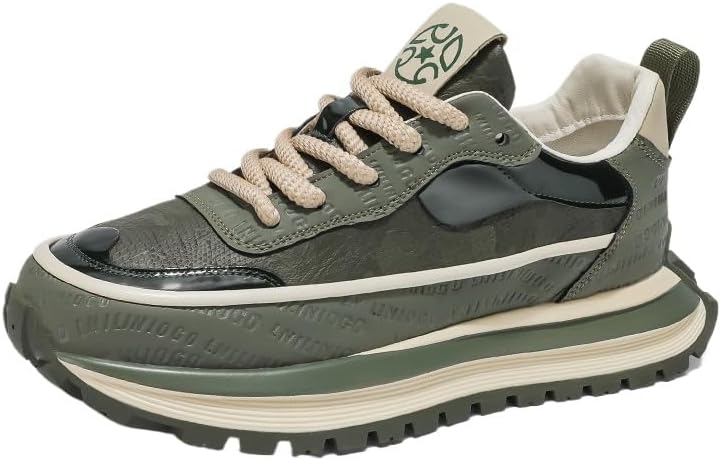 

Мужские кроссовки HoaloX в уличном стиле - легкая и амортизирующая подошва, модный дизайн, подходят для повседневной носки и легких тренировок, зеленый