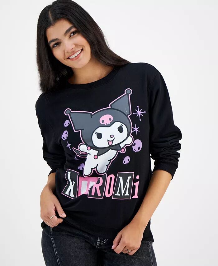 

Толстовка с круглым вырезом с рисунком Kuromi для юниоров Love Tribe, черный