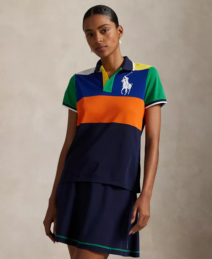 

Женская рубашка-поло пике для Открытого чемпионата США по теннису Polo Ralph Lauren, мультиколор