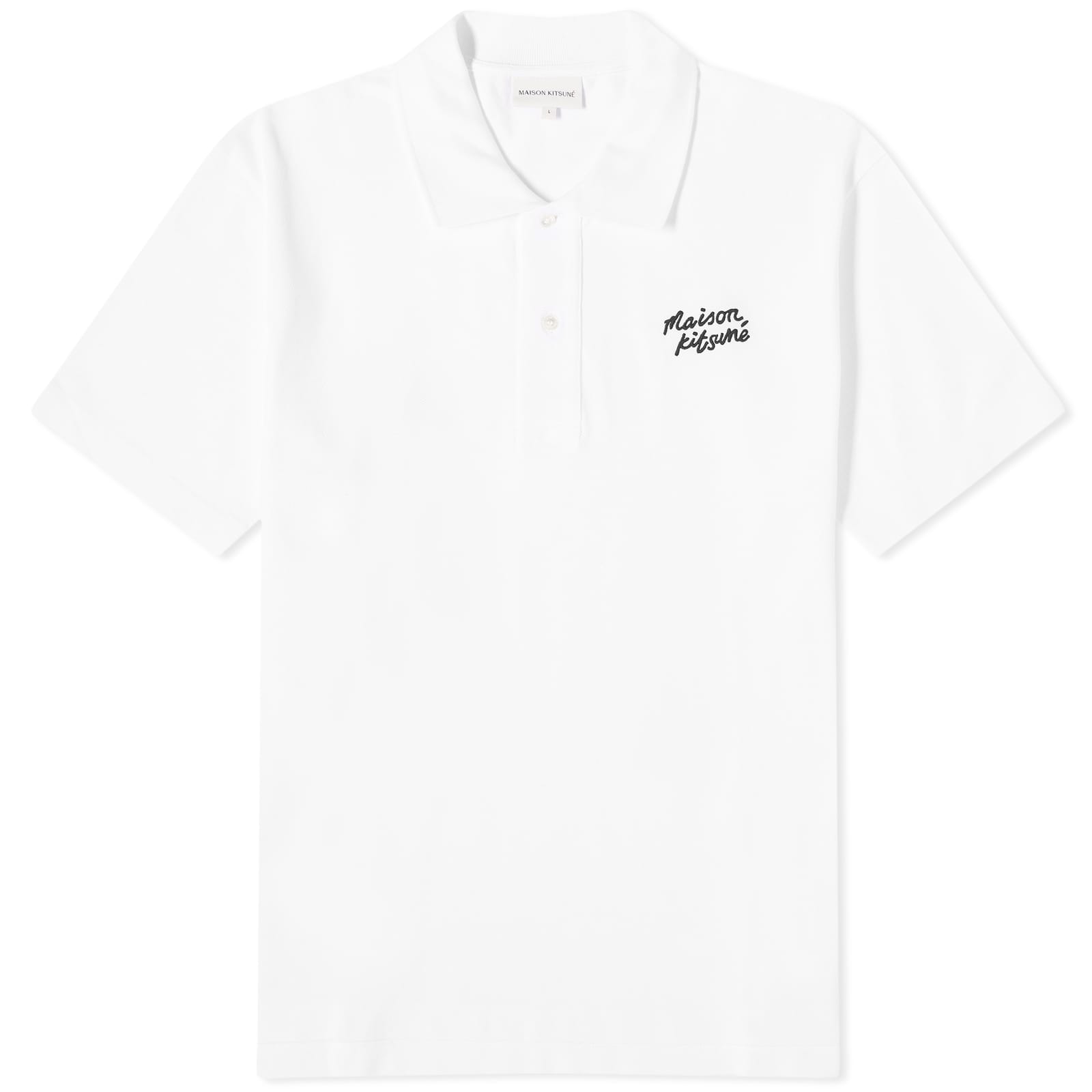 

Поло Maison Kitsune Handwriting Comfort, цвет White & Black