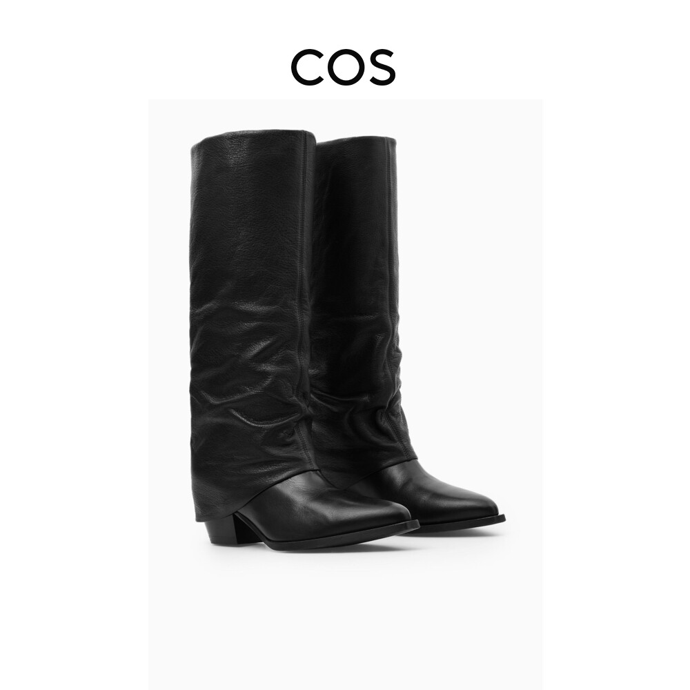 

Женские кожаные сапоги Cos до колена, черный