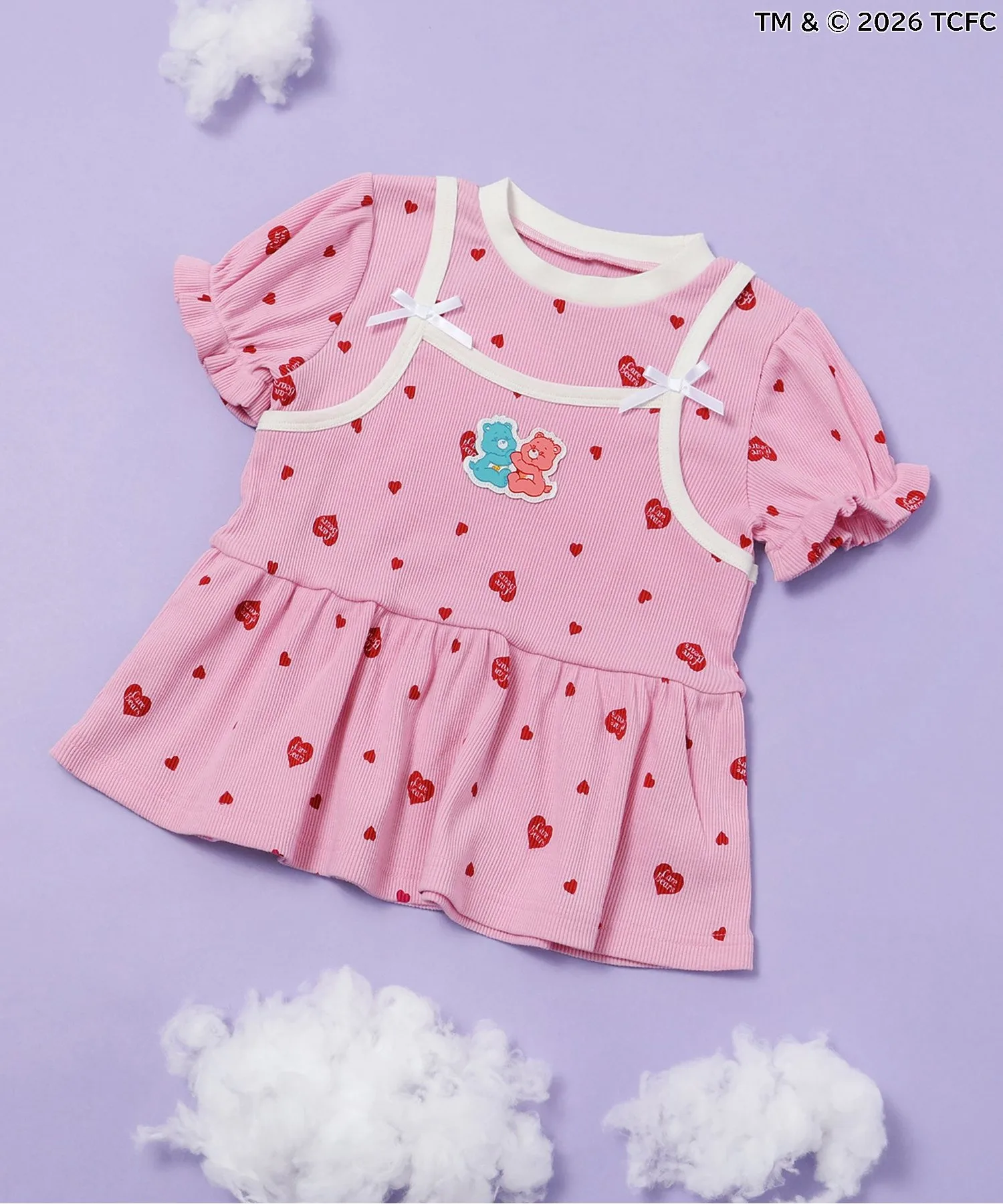 Детский топ с камисолью и рюшами Care Bear apres les cours розовый