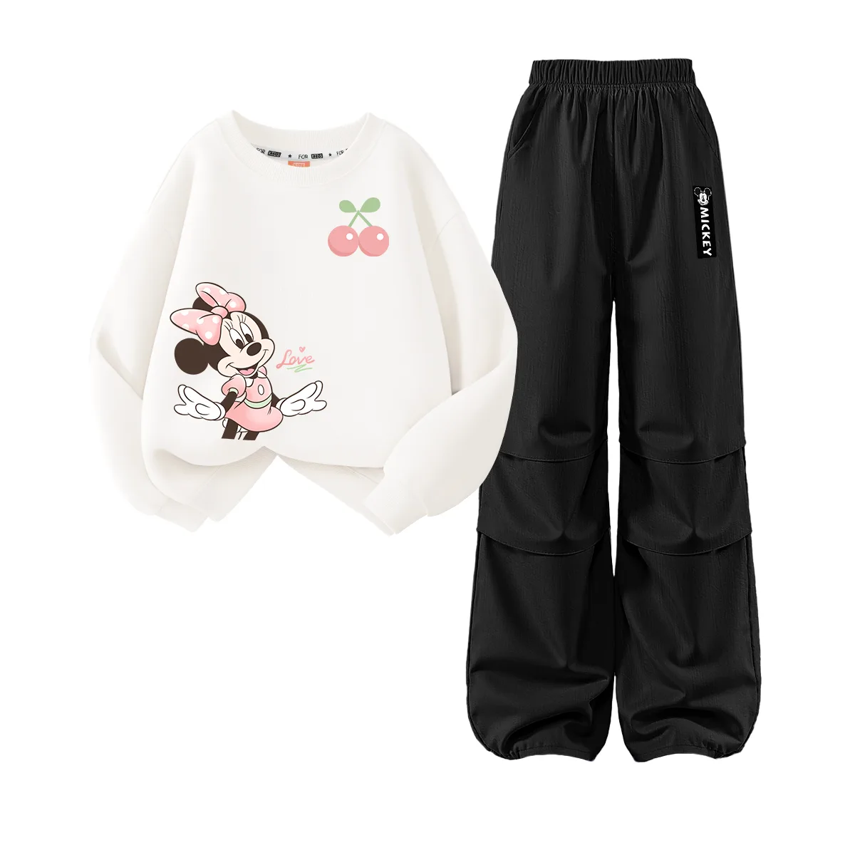 Детская повседневная спортивная футболка с круглым вырезом Disney, Di Elegant Cherry Blossom White+Di H Long Hook-and-Loop K Magnolia Pink — фото 4