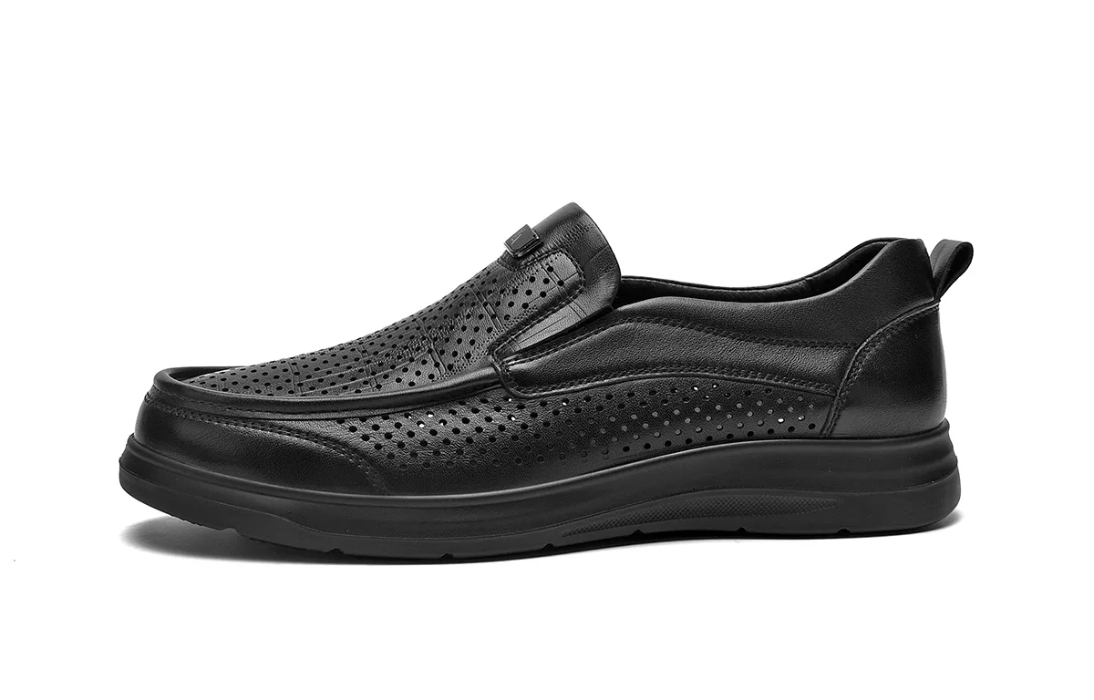 HLA Повседневные кожаные туфли мужские low top черные