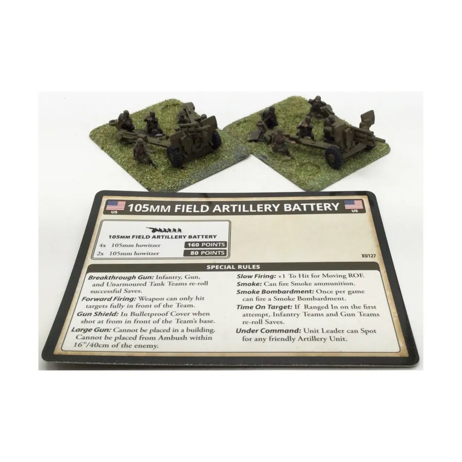 

105-мм батарея полевой артиллерии №1, Flames of War - WWII - United States - Loose Miniatures (15mm)